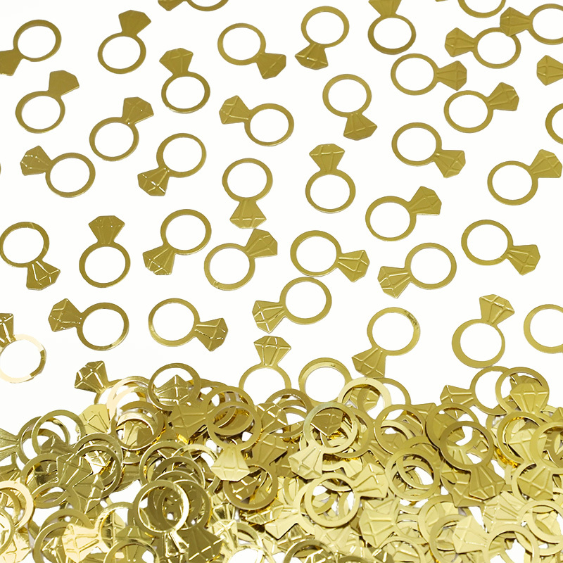 Papercraft Supply Confetti - 50 adet/torba Altın Pırlanta Yüzük Konfeti