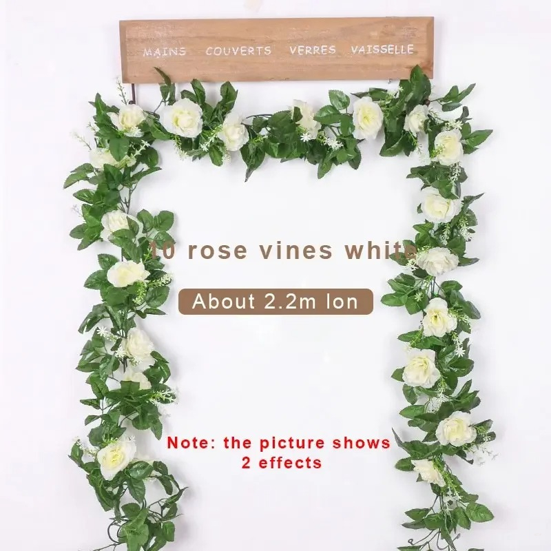 Wedding Arch Flower - 1 Adet 2.2 M Yapay Beyaz