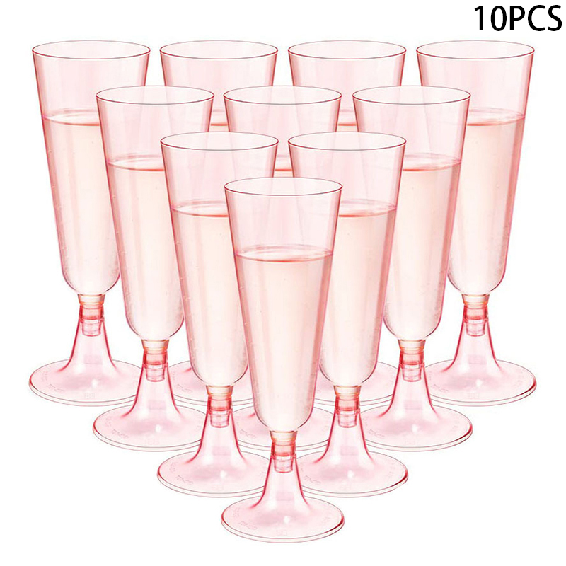 Wedding Fountain - 10 adet pembe şampanya kadehi tek