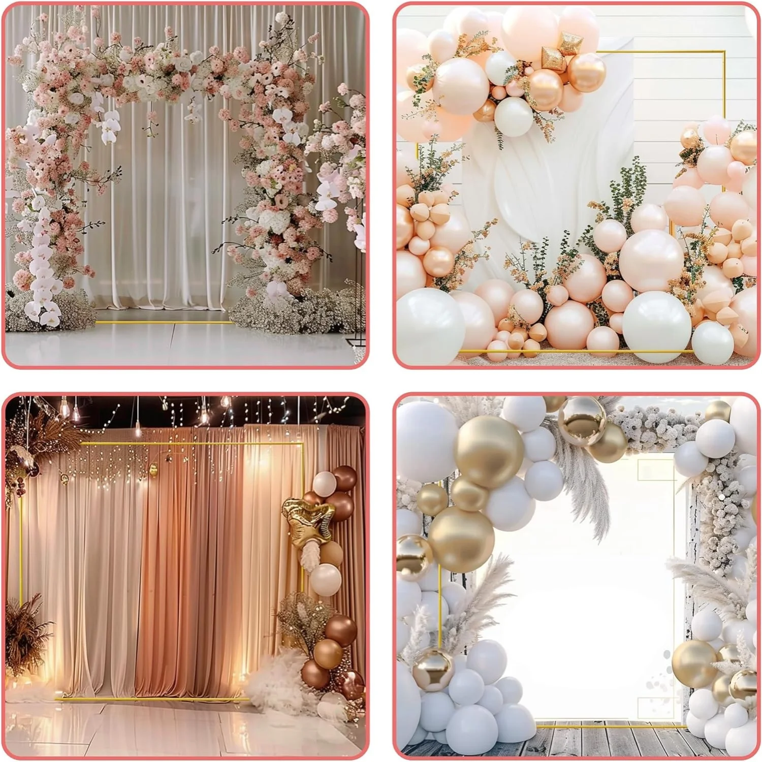 Altın Düğün Kemerler Kare Zemi - Wedding Balloon Arch incelemesi ve fiyatı